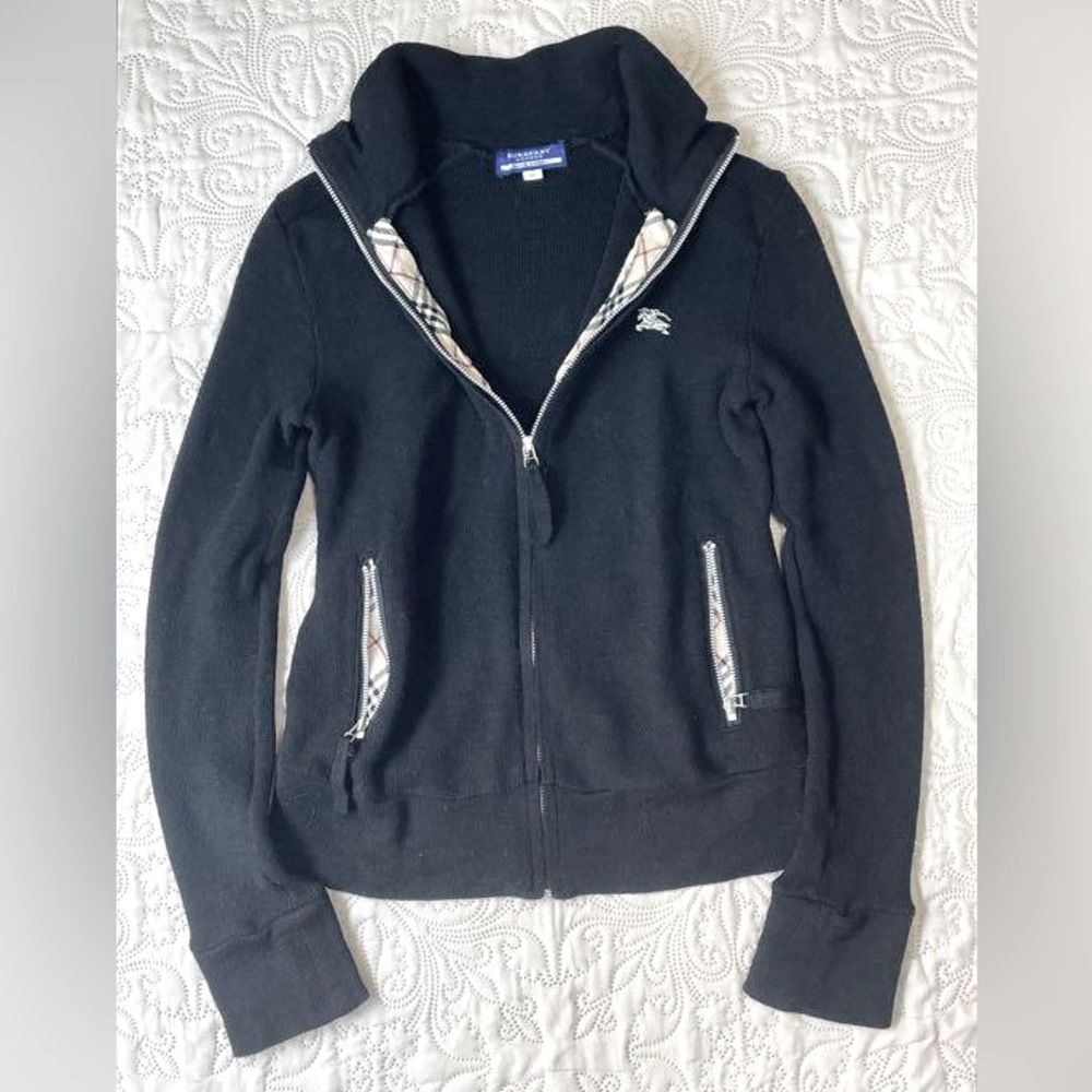 Burberry Wool Knit Jacket black